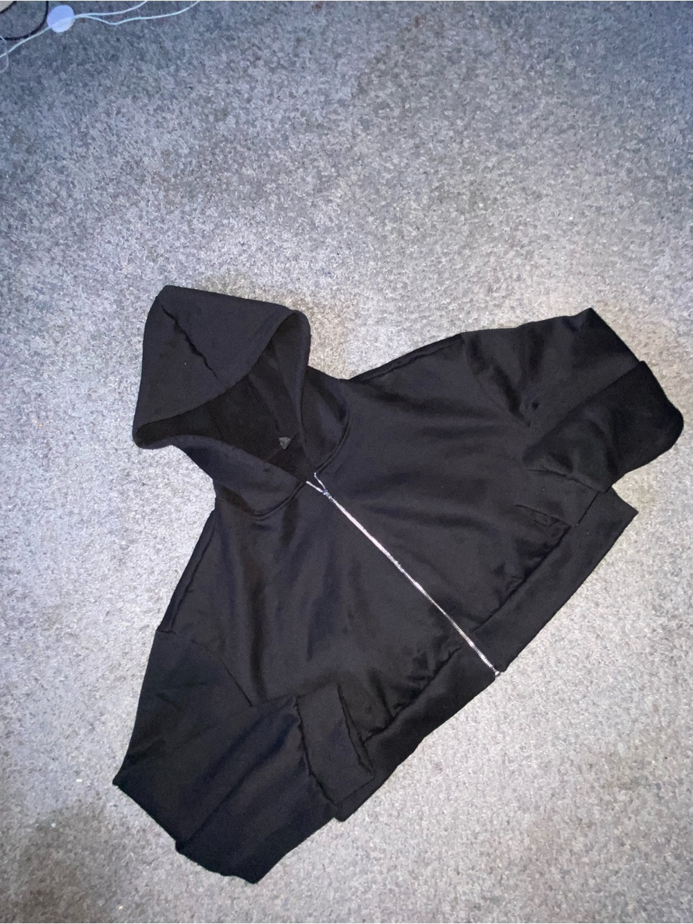 SHEIN Black Fleece Zip Hoodie